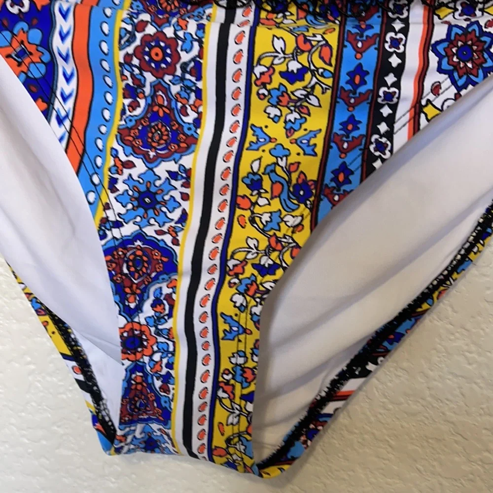 STUDIO ANNE COLE boho morocco MULTICOLOR bikini SIZE XL